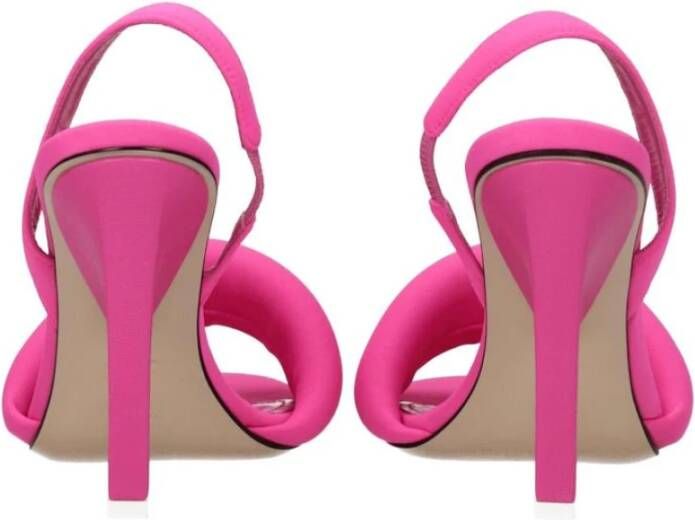 The Attico Roze Leren Open Teen Sandalen