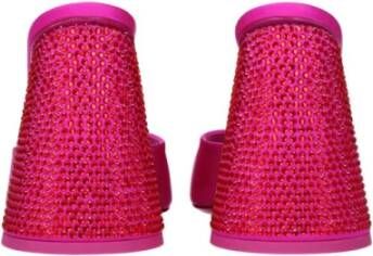 The Attico Roze Satijnen Hoge Hak Sandaal