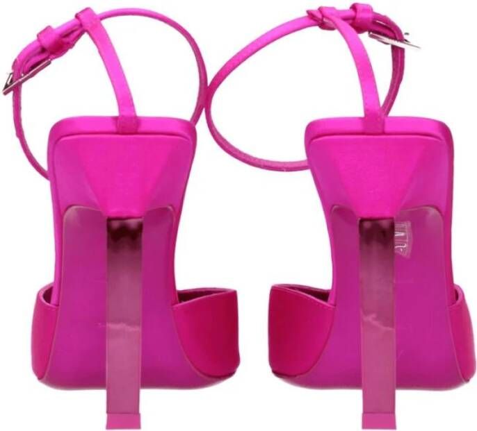 The Attico Roze Satijnen Hoge Hak Sandalen