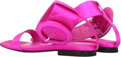 The Attico Roze Satijnen Sandalen met Open Neus