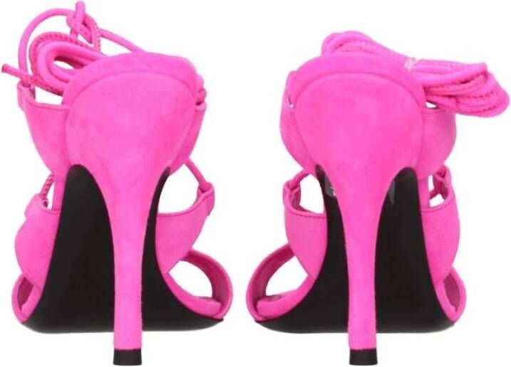 The Attico Roze Suède Puntige Neus Sandalen