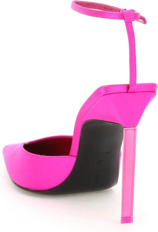 The Attico Satin Pointed-Toe Slingback Pumps Pink Dames