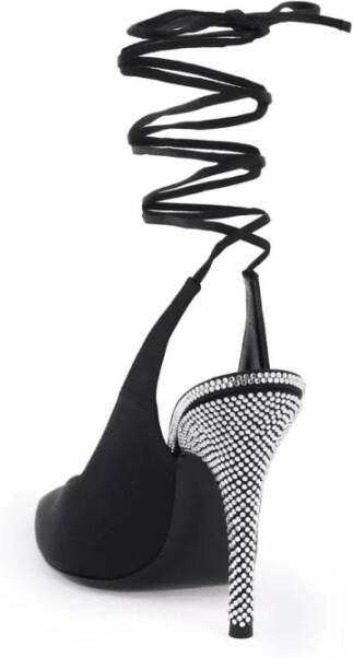 The Attico Venus Slingback Pumps met Strass Hiel Black Dames