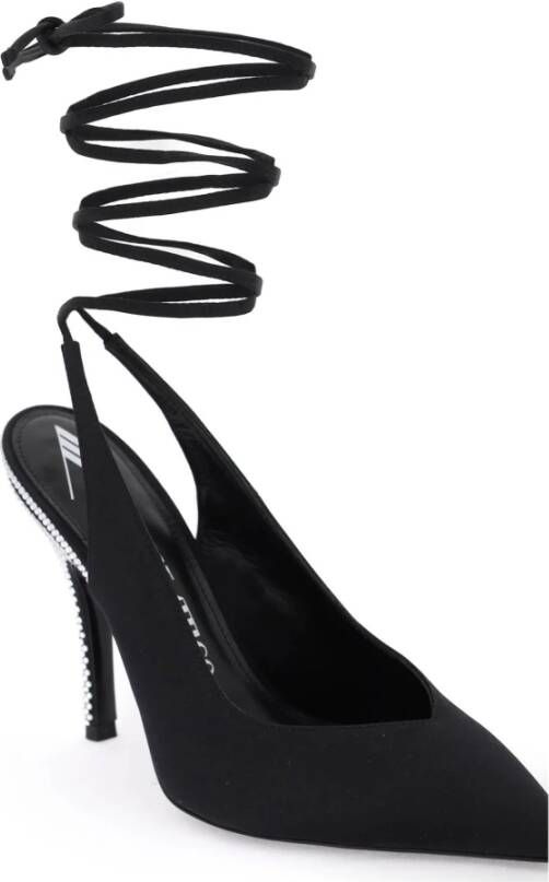 The Attico Venus Slingback Pumps met Strass Hiel Black Dames
