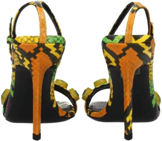 The Attico Vintage Leren Hoge Hak Sandalen met Stenen