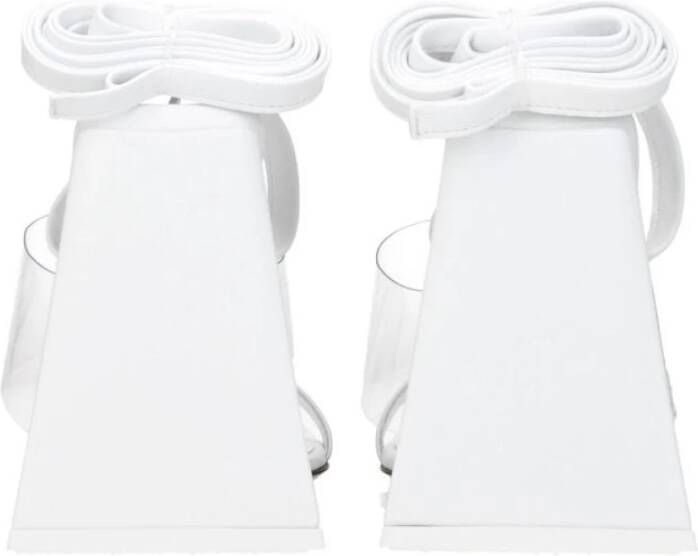 The Attico Witte Leren Hoge Hak Sandalen