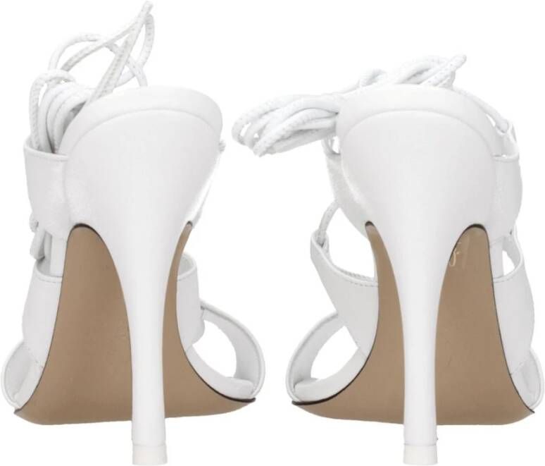 The Attico Witte Leren Stiletto Hakken Sandalen