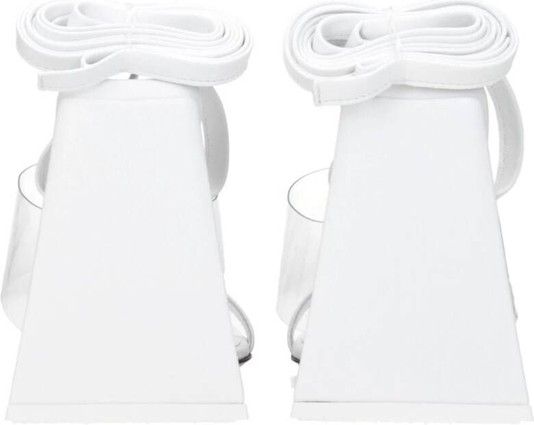 The Attico Witte Leren Stiletto Hakken Sandalen