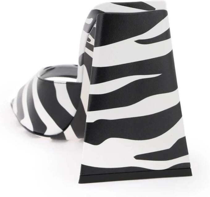 The Attico Zebra-geprint Leren Devon Mules Multicolor Dames
