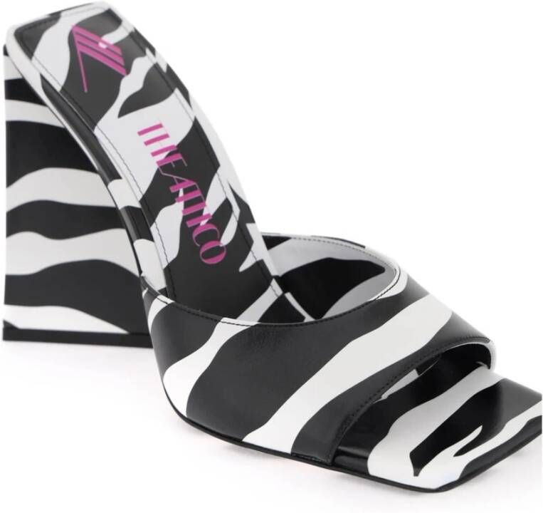 The Attico Zebra-geprint Leren Devon Mules Multicolor Dames