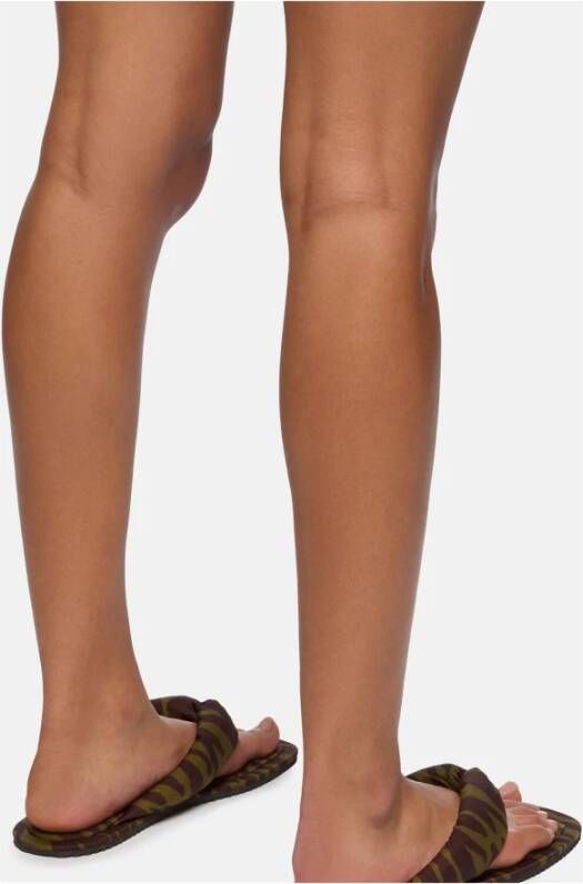 The Attico Zebra Print Platte Teenslippers