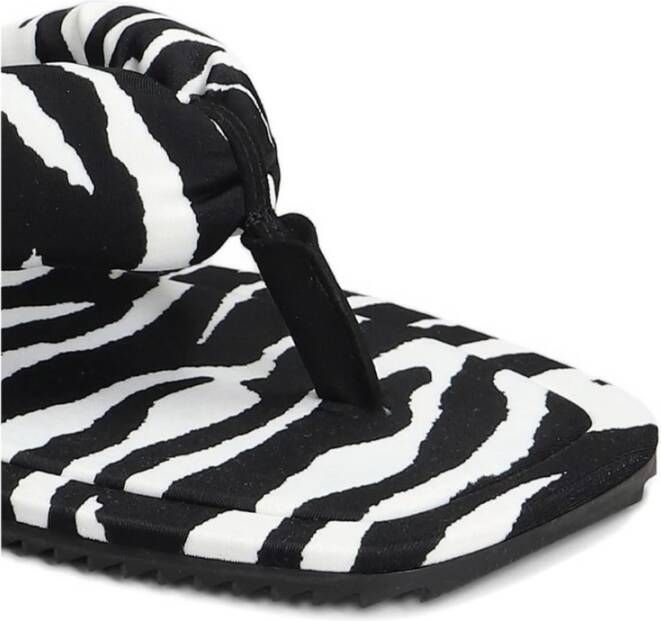 The Attico Zwarte Zebraprint Teenslippers