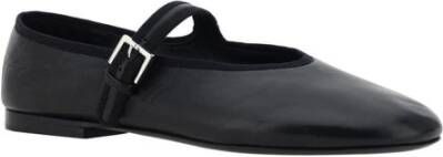 The Row Lamsskin Ballerina's met Verlengde Neus en Veters Black Dames