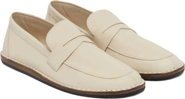 The Row Witte Leren Loafers Elegante Stijl