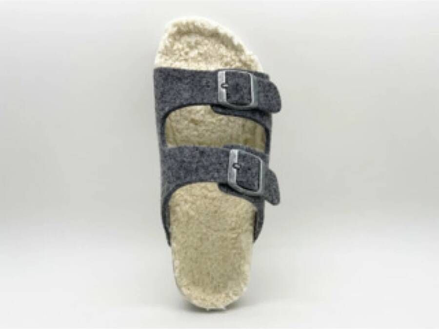 Thies 1856 Grijze Dames Bio Vilt Sandalen