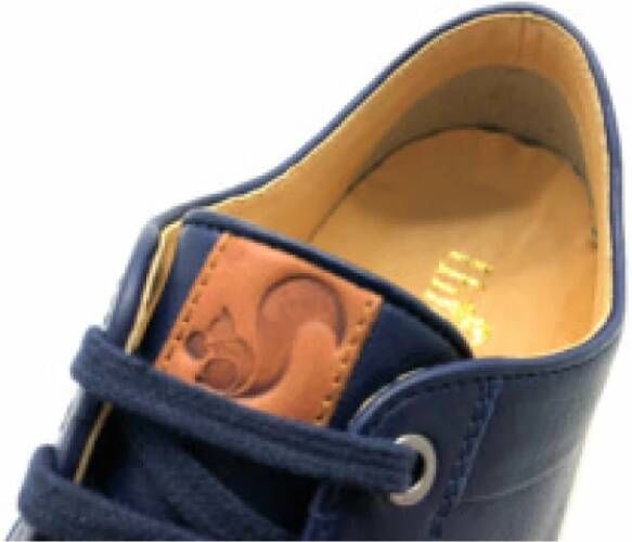 Thies 1856 Olijfgroene leren sneakers