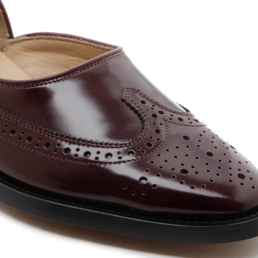 Thom Browne Bordeauxkleurige Loafers met RWB Streep