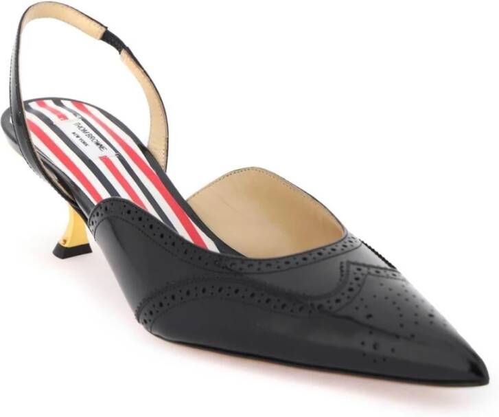 Thom Browne Elegante Brogue Slingback Pumps Black Dames