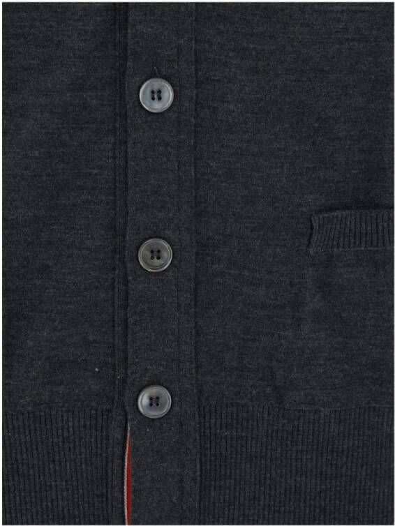 Thom Browne Gestreepte Boorden Fleece Wol Vest