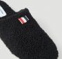 Thom Browne Shearling Slippers met Logo Tab Black Dames - Thumbnail 3
