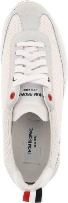 Thom Browne Mesh Tech Runner Sneakers met contrasterende suède inzetstukken White Dames