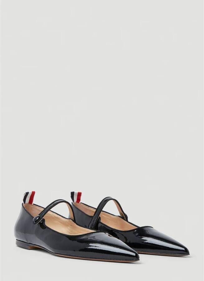 Thom Browne Puntige Thom John Ballerina Flats Zwart Dames