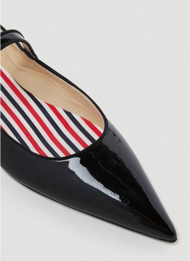 Thom Browne Puntige Thom John Ballerina Flats Zwart Dames