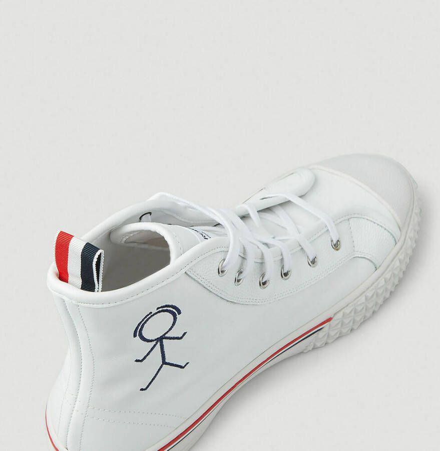 Thom Browne High-Top Collegiate Sneakers Wit Heren