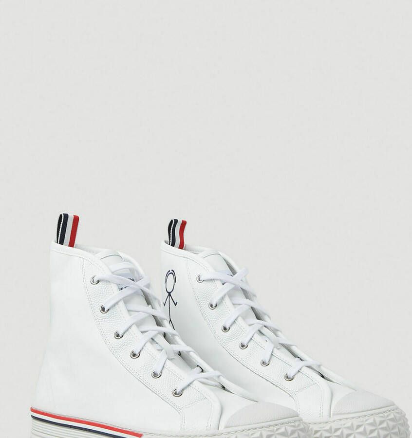 Thom Browne High-Top Collegiate Sneakers Wit Heren