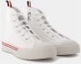 Thom Browne Collegiate high top on tartan tread sole in vitello calf leather Wit Heren - Thumbnail 2