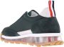 Thom Browne Suede Low-Top Sneakers Tricolor Detail Green Heren - Thumbnail 3