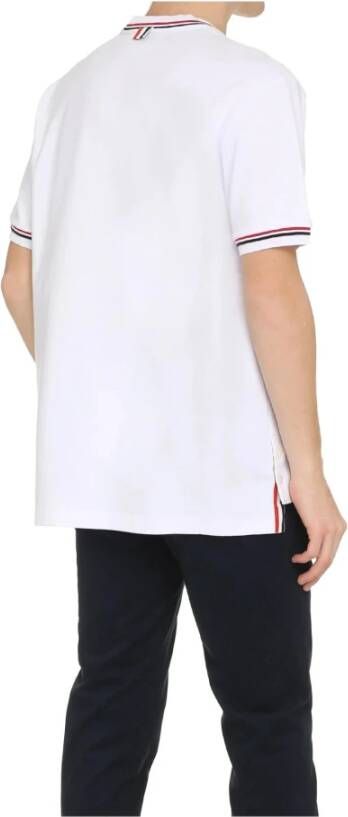 Thom Browne Witte Katoenen T-shirt met Ribboorden