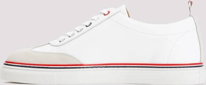 Thom Browne Witte Leren Sneaker Trainer White Heren