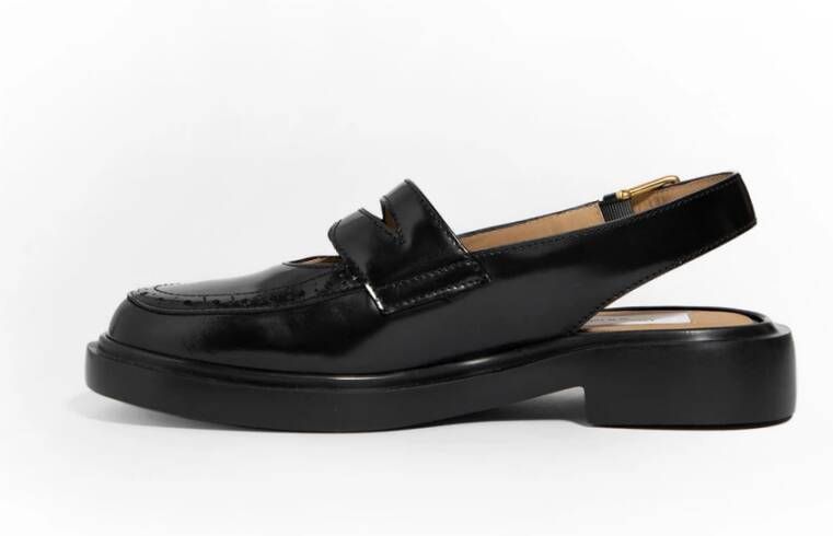 Thom Browne Zwarte Cut-Out Slingback Penny Loafers Black Dames
