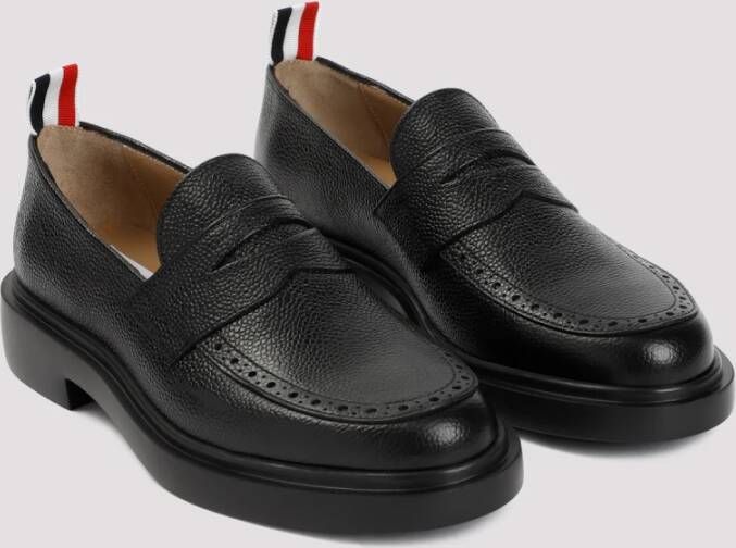 Thom Browne Zwarte Leren Loafers Black Dames