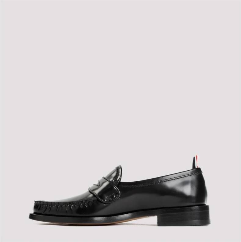 Thom Browne Zwarte Leren Loafers Black Heren