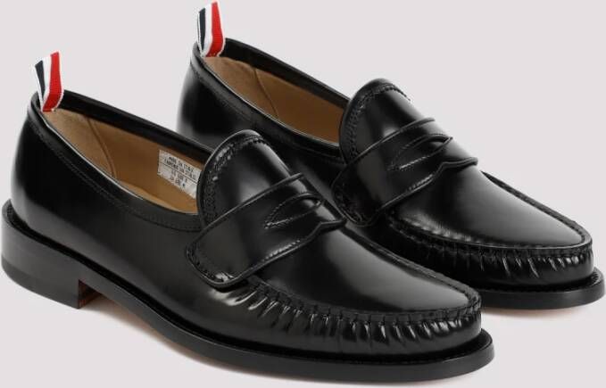 Thom Browne Zwarte Leren Loafers Black Heren