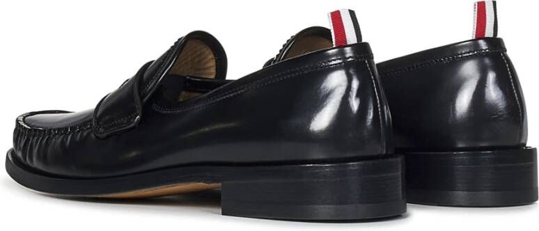 Thom Browne Zwarte Loafer Schoenen met Tricolor Detail Black Heren