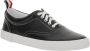 Thom Browne Zwarte Logo Tab Leren Sneakers Black Heren - Thumbnail 2