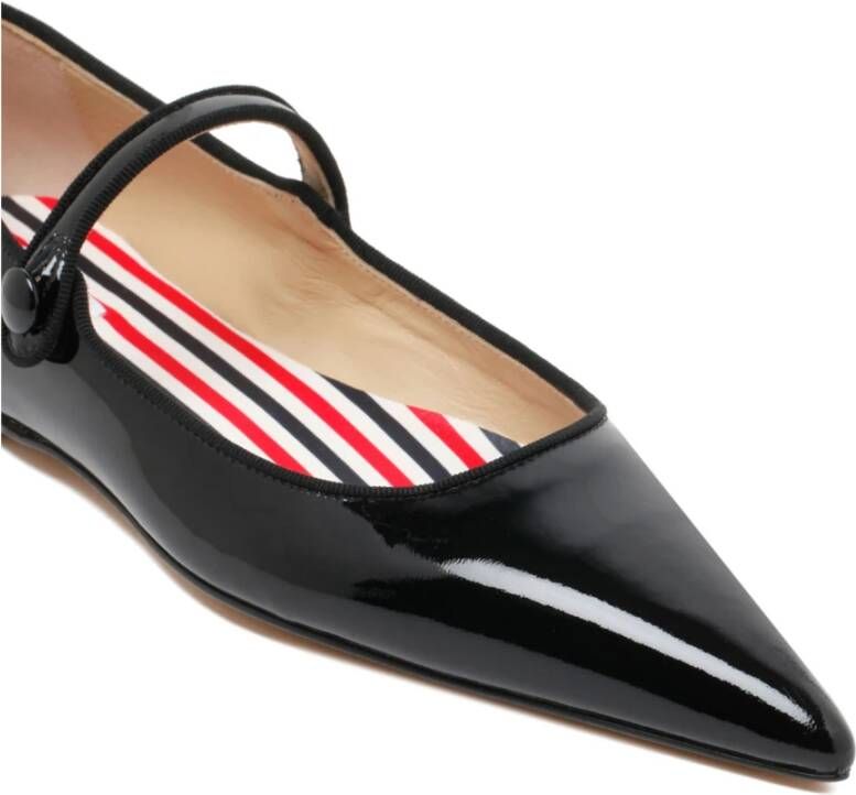 Thom Browne Zwarte Pointed Ballerina`s