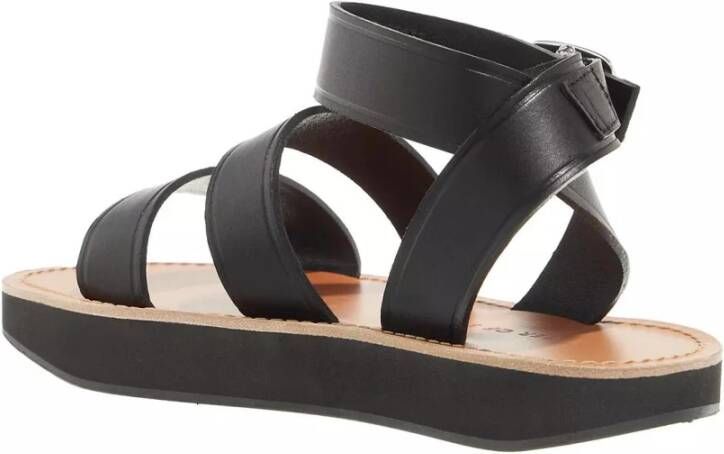 Tiger Of Sweden Zwarte Leren Sandalen met Logo-Embossing Black Dames