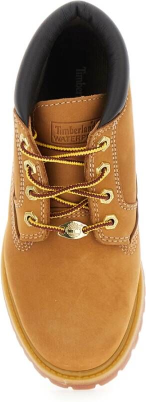 Timberland Beige Enkellaarzen met reliëflogo