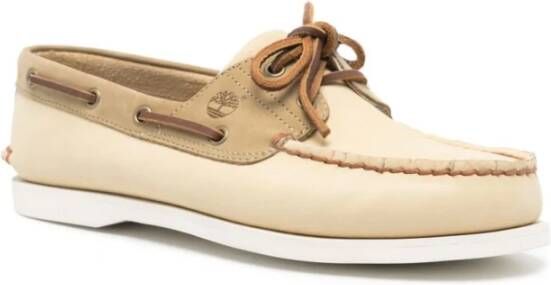 Timberland Beige platte schoenen met amandel teen Beige Heren