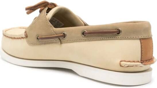 Timberland Beige platte schoenen met amandel teen Beige Heren