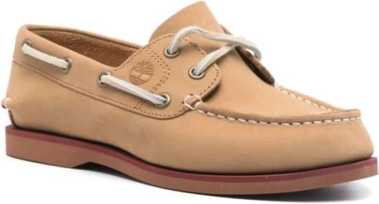 Timberland Beige Platte Veterschoenen
