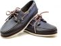 Timberland Blauwe Leren Nautische Schoenen met Wit Stiksel Blue Heren - Thumbnail 5