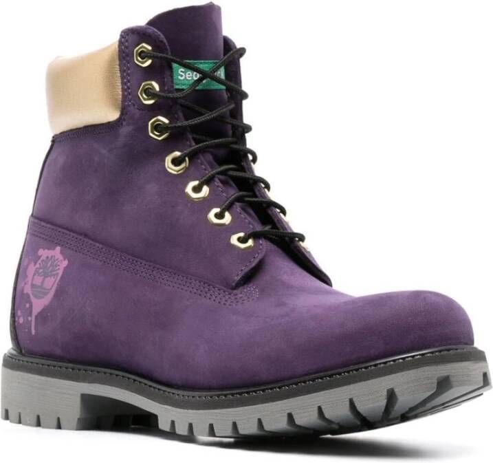 Purple shop timberland boots