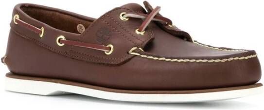 Timberland Bruin Leren Mocassin Platte Schoenen Brown Heren