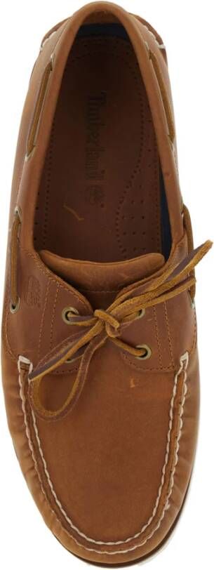 Timberland Bruine leren loafers met strikdetail