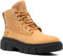 Timberland Grijsveld Leren Veterschoen Hoge Laars Brown Dames - Thumbnail 15